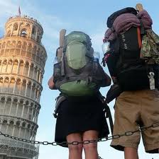 Backpacker at Pisa
