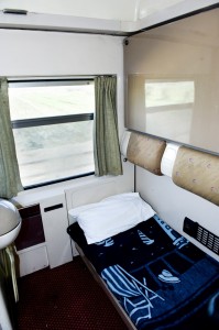 Bed on sleeper train, Egypt